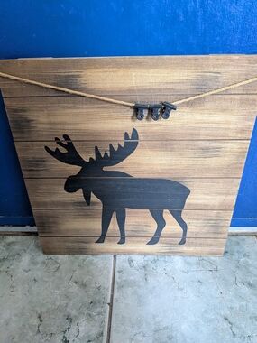 Old Rustic Wood Moose Wall Art